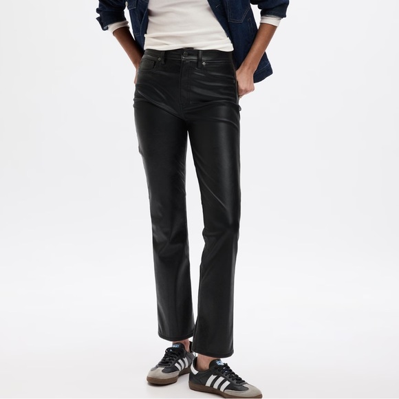 High Rise Vegan Leather Vintage Slim Pants 29/8 R NEW WITH TAGS - Picture 1 of 8